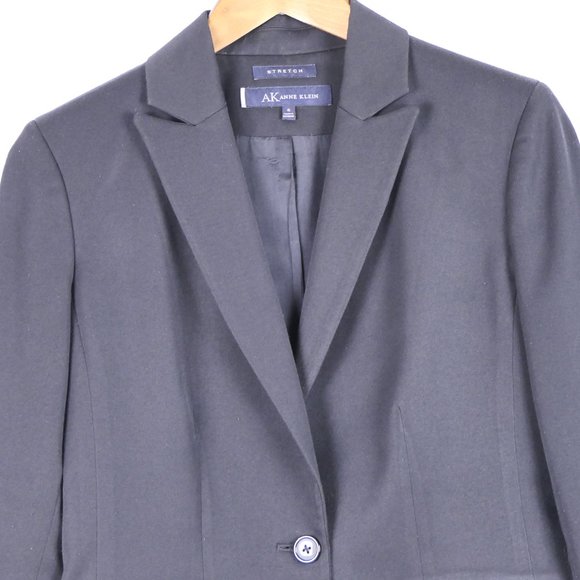 Anne Klein Women's Size 6 Polyester Rayon Spandex Black Stretch Blazer - Picture 3 of 5